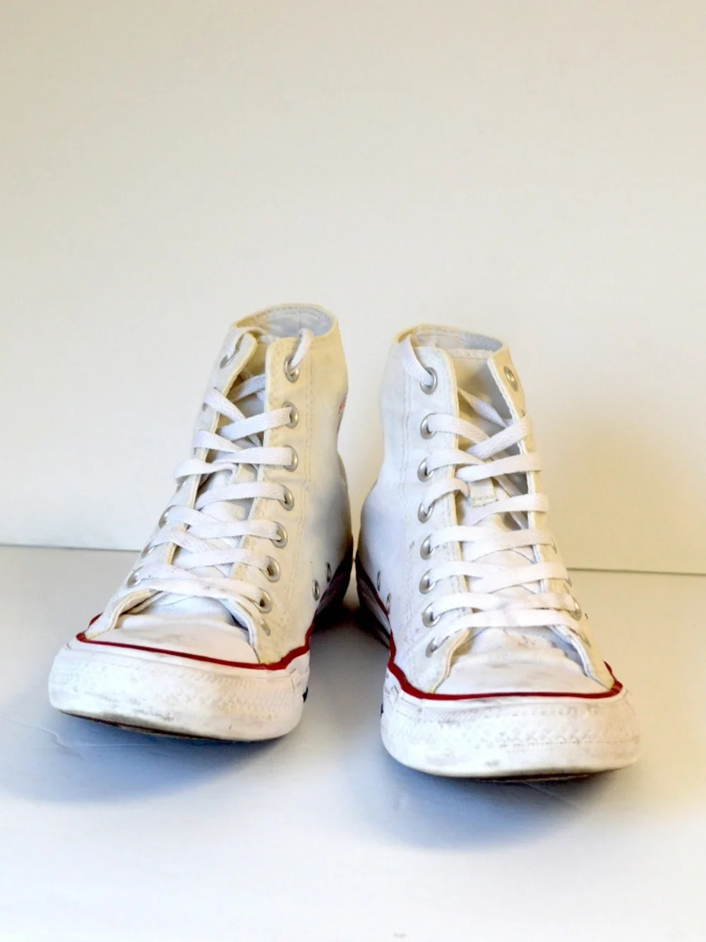 Converse All Stars white canvas chuck hi top woman size 8.5 sneaker shoes